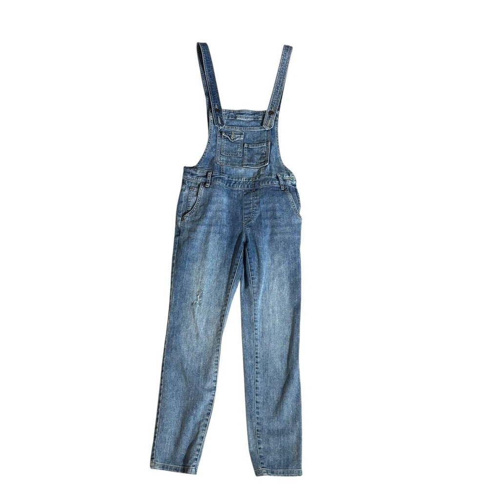 Free People Overalls Womens 25 Blue Denim Sleeveless Bib‎ Adjustable Buttons Top